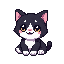 Frajola, gatinho preto e branco em pixel art