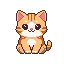 Laranjinha, gatinho laranja em pixel art