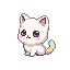 Nuvem Arco-íris, gatinho colorido em pixel art