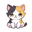 Tricolor, gatinho de três cores em pixel art